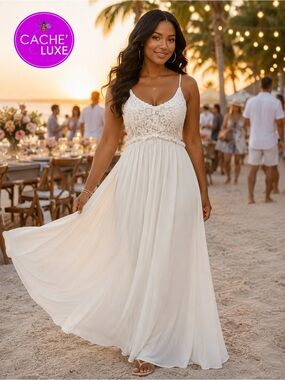 LOVE CULTURE WHITE OPEN BACK MAXI DRESS • M